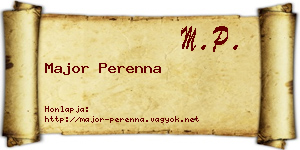 Major Perenna névjegykártya